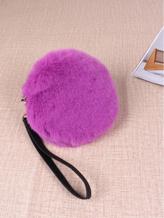 Circle Plush Purse W/ Strap